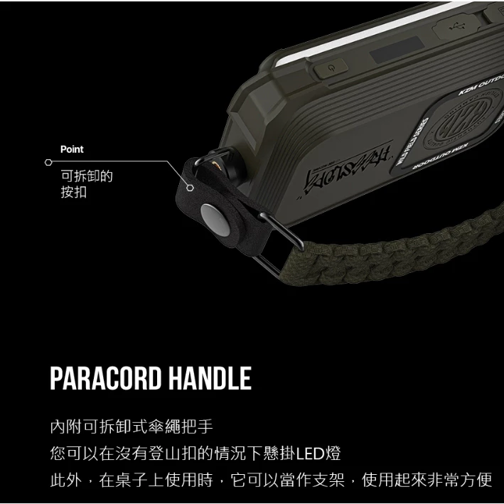 KAZMI KZM 工業風行動電源LED燈【綠色工場】露營燈 照明燈 小夜燈 戶外照明 Type-C充電 五段亮度調整