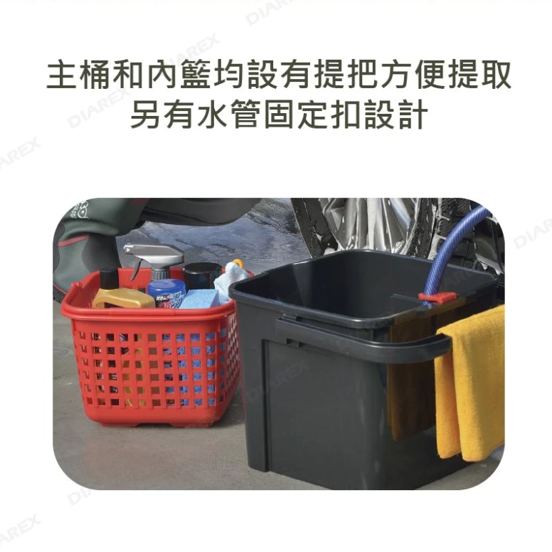 Inomata 戶外多功能桶 17L【綠色工場】日本製 RV桶 收納桶 置物桶 手提桶 洗澡桶 洗車桶 可乘坐