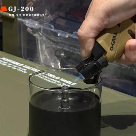 O-Grill GJ-200 安全防風打火機 沙綠2入組【綠色工場】打火機 1300°C藍色火焰 兩段式點火 台灣製