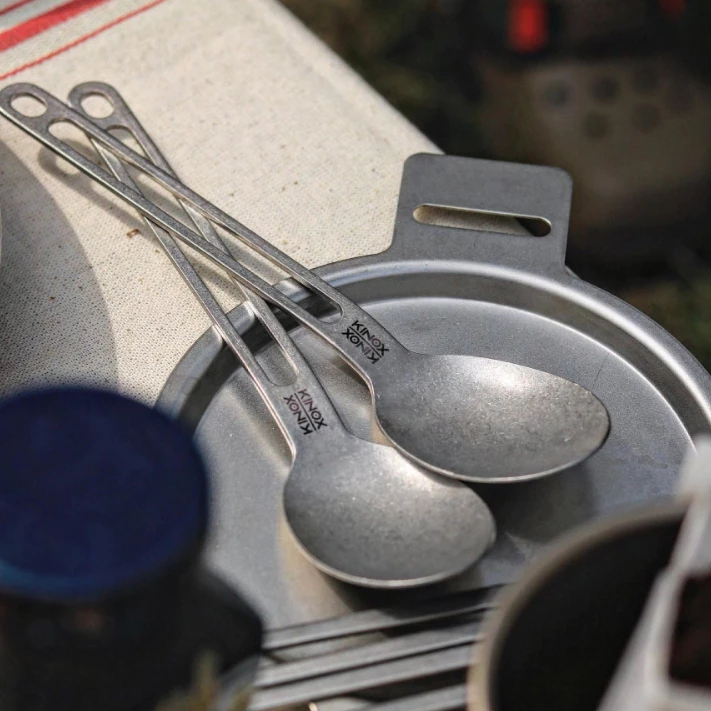 KINOX 不鏽鋼復古露營餐具套組【綠色工場】韓國製 露營餐具 筷子 湯匙 叉子 不鏽鋼316