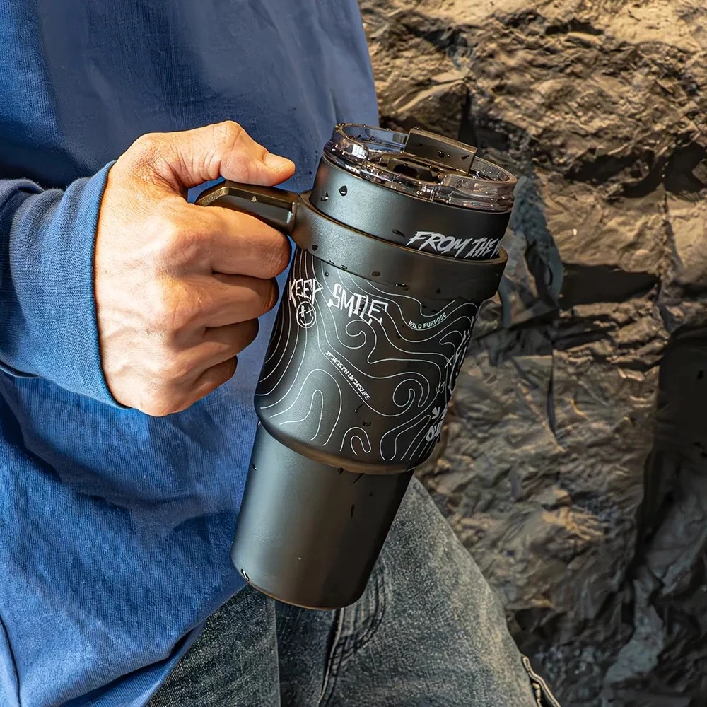 KZM 個性塗鴉雙層保溫杯【綠色工場】kazmi 冰壩杯 510ml 不鏽鋼杯 隔熱杯 保溫杯 水杯 手持杯