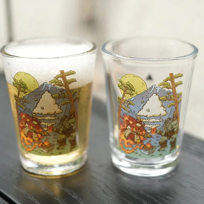 Foothills 歸火之地 品牌143啤酒杯【綠色工場】生啤杯 玻璃杯 啤酒杯 台灣製 附收納袋