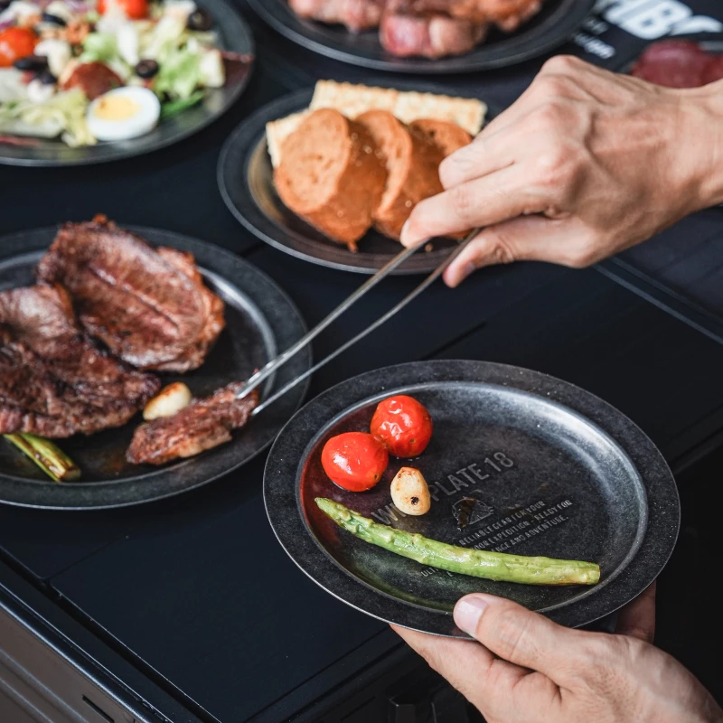 CARGO 直火餐盤【綠色工場】18/22cm 露營餐盤 露營餐盤 圓盤 露營盤 托盤 不鏽鋼盤 露營炊具 盤子