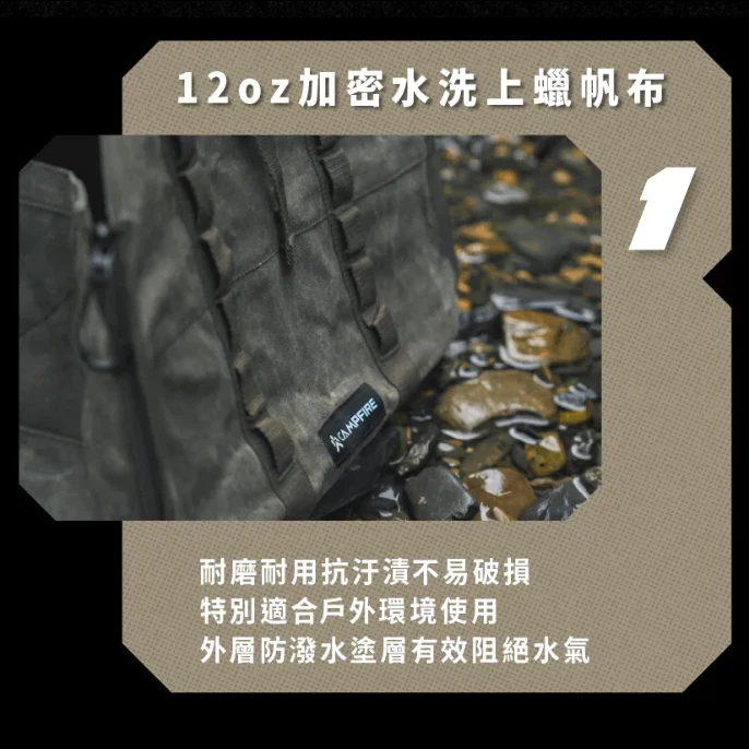 CAMPFIRE戰野上蠟帆布裝備袋【綠色工場】柴火收納包 木柴收納袋 柴火袋 柴薪袋 收納包 吊掛收納袋 置物袋 木柴袋