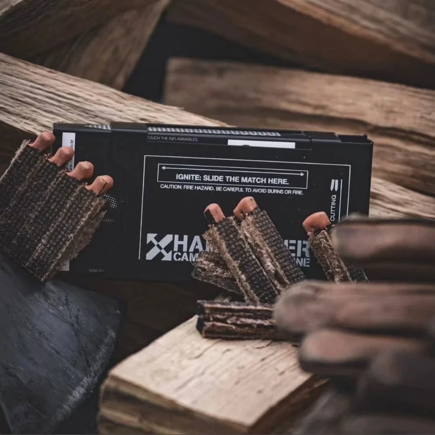 CAMVIL 火柴 / 火柴盒【綠色工場】焚火 火種 燃燒棒 露營火柴 助燃器