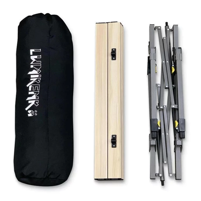 露米 木紋/天際無段式鋁捲桌 Lumikenkä【綠色工場】蛋捲桌 鋁合金桌 露營桌 摺疊桌 附收納袋 可折疊收納