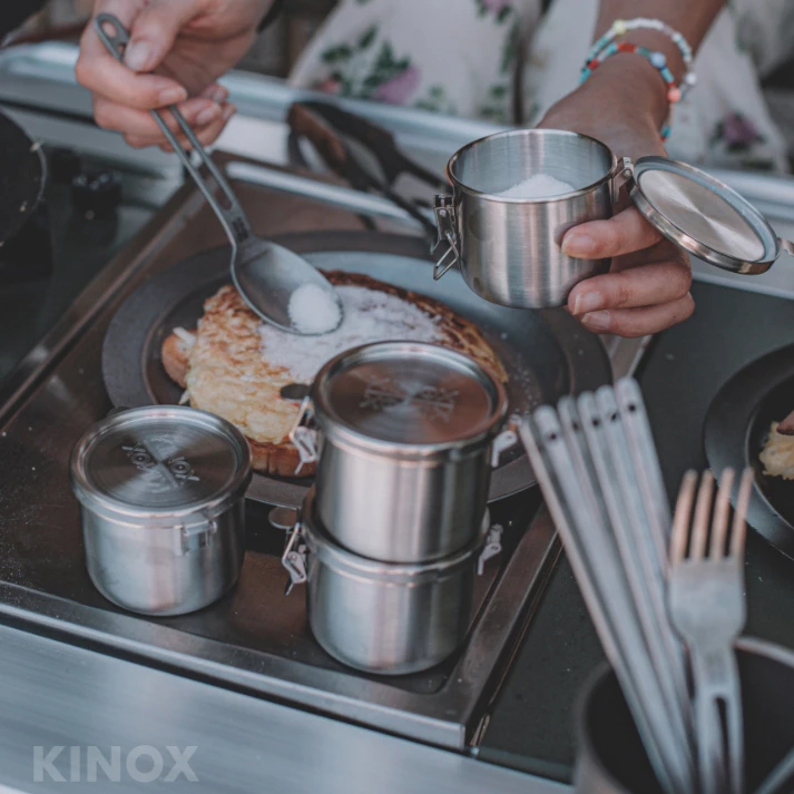 KINOX 香料咖啡罐（一組兩入）【綠色工場】韓國製 Seasoning Container 調味料罐 304不鏽鋼