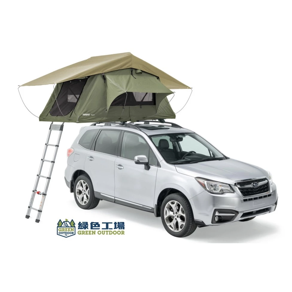 【綠色工場】THULE都樂 Kukenam 3 軟殼式車頂帳棚(三人)-橄欖綠 車頂帳 車宿帳篷 車泊901301