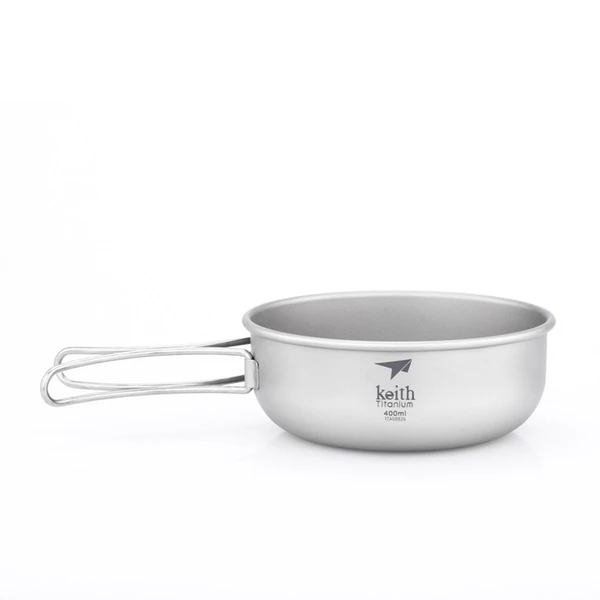 【綠色工場】Keith Ti5324 純鈦輕量環保折疊握把湯碗 飯碗 摺疊碗 收納碗 露營碗 鈦金屬 露營 野營 登山