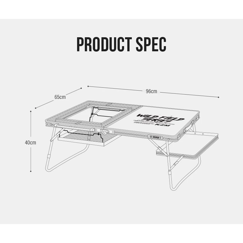 KZM IMS 工業風多功能燒烤桌【綠色工場】餐廚桌 露營桌 摺疊桌 收納桌 鋁合金桌 可拼節 附收納袋 下沉式桌板