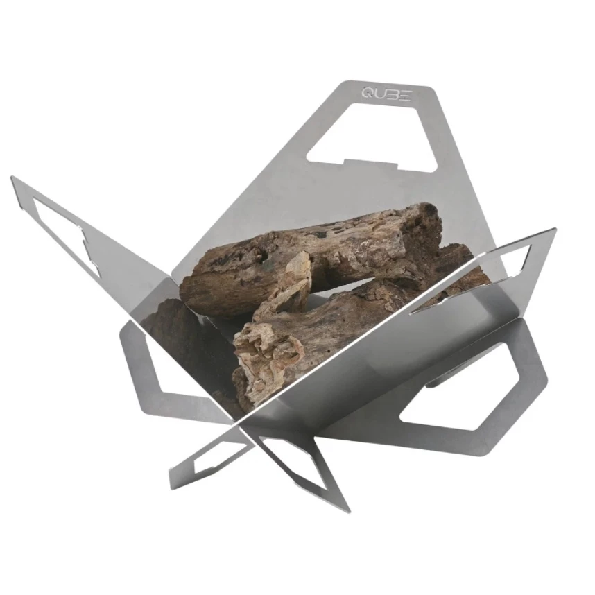 QUBE 星火3D組合式焚火台【綠色工場】 台灣製 焚火台 火盆 居家 露營 登山 燒烤架 烤肉架 鐵盤
