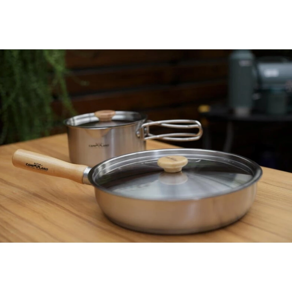 【綠色工場】CAMP LAND RV-ST-930 白金野炊電蝕平底鍋 不沾鍋 煎鍋 不鏽鋼平底鍋 露營平底鍋 居家