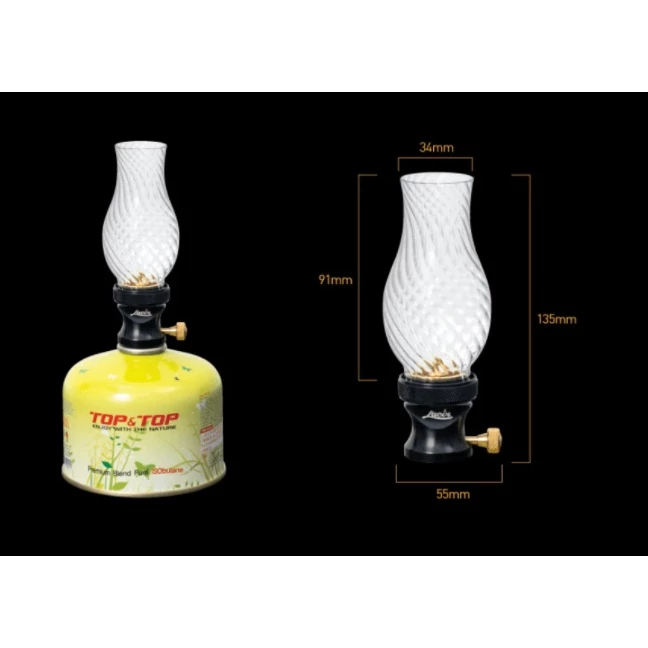 【綠色工場】韓國製 Top & Top Lucir 玻璃瓦斯燈 桌上型瓦斯燈 燭台燈 登山 野營 氣氛燈 照明燈具