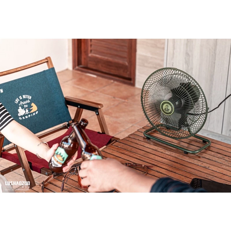 【綠色工場】樂活不露 360度 12吋靜音工業扇 戰術軍綠/沙色電扇 循環扇 電風扇 露營扇 立扇 桌扇 居家風扇