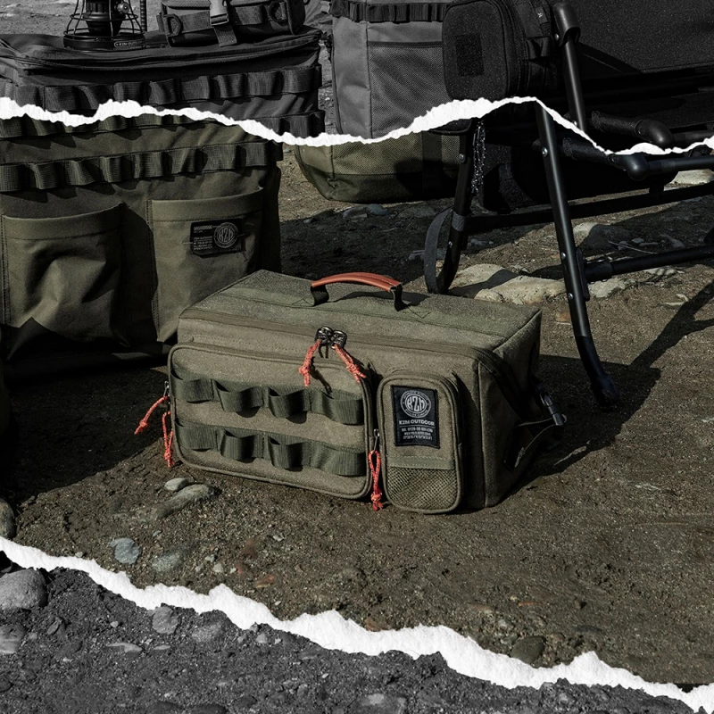 KAZMI KZM 工業風工具收納袋 【綠色工場】大/小 收納袋 瓦斯收納袋 營釘工具箱 裝備袋 置物袋