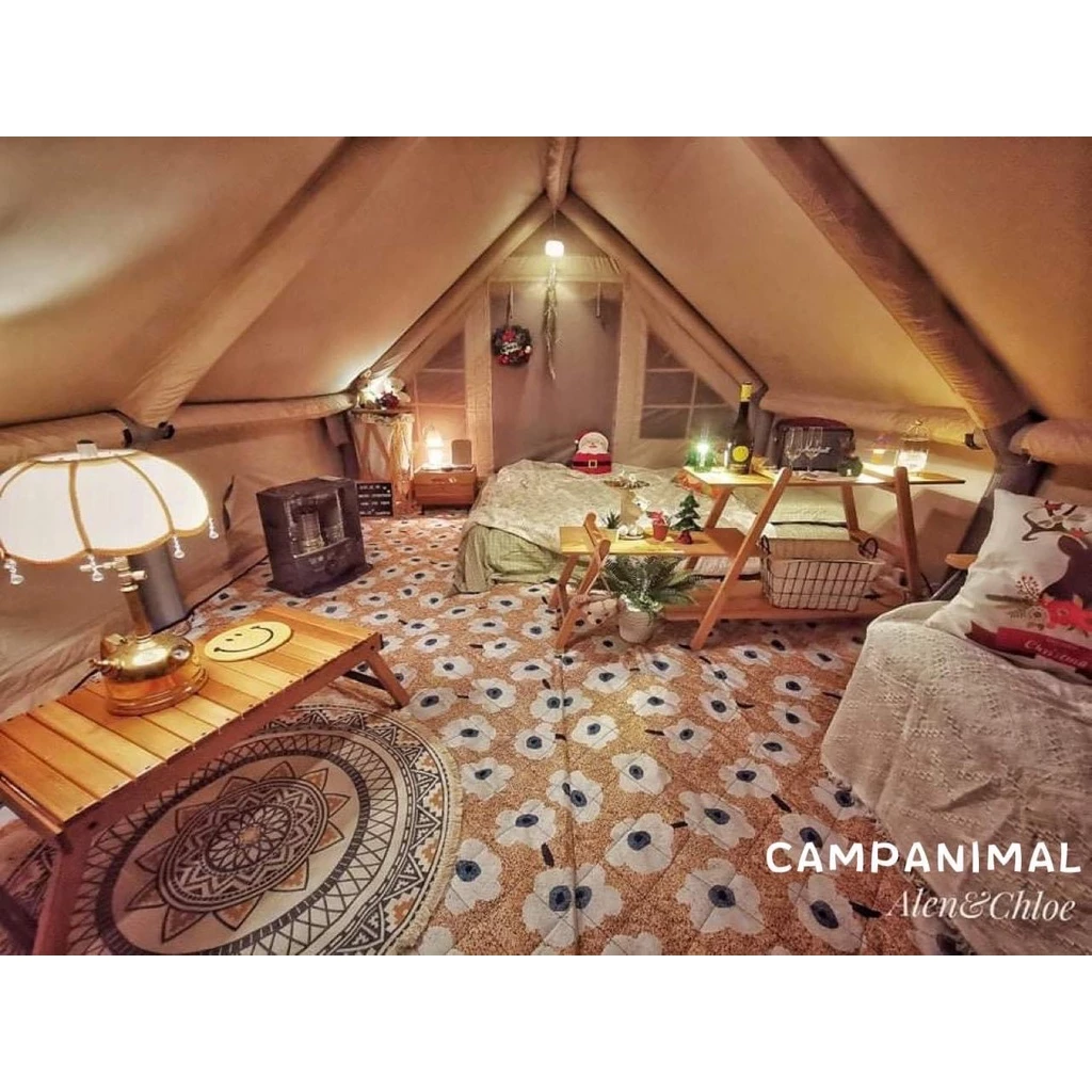 【綠色工場】Campanimal 熊熊毛絨花 可機洗 地墊 野餐墊 防潮地布 防水墊 帳篷內墊 內地墊 露營地墊