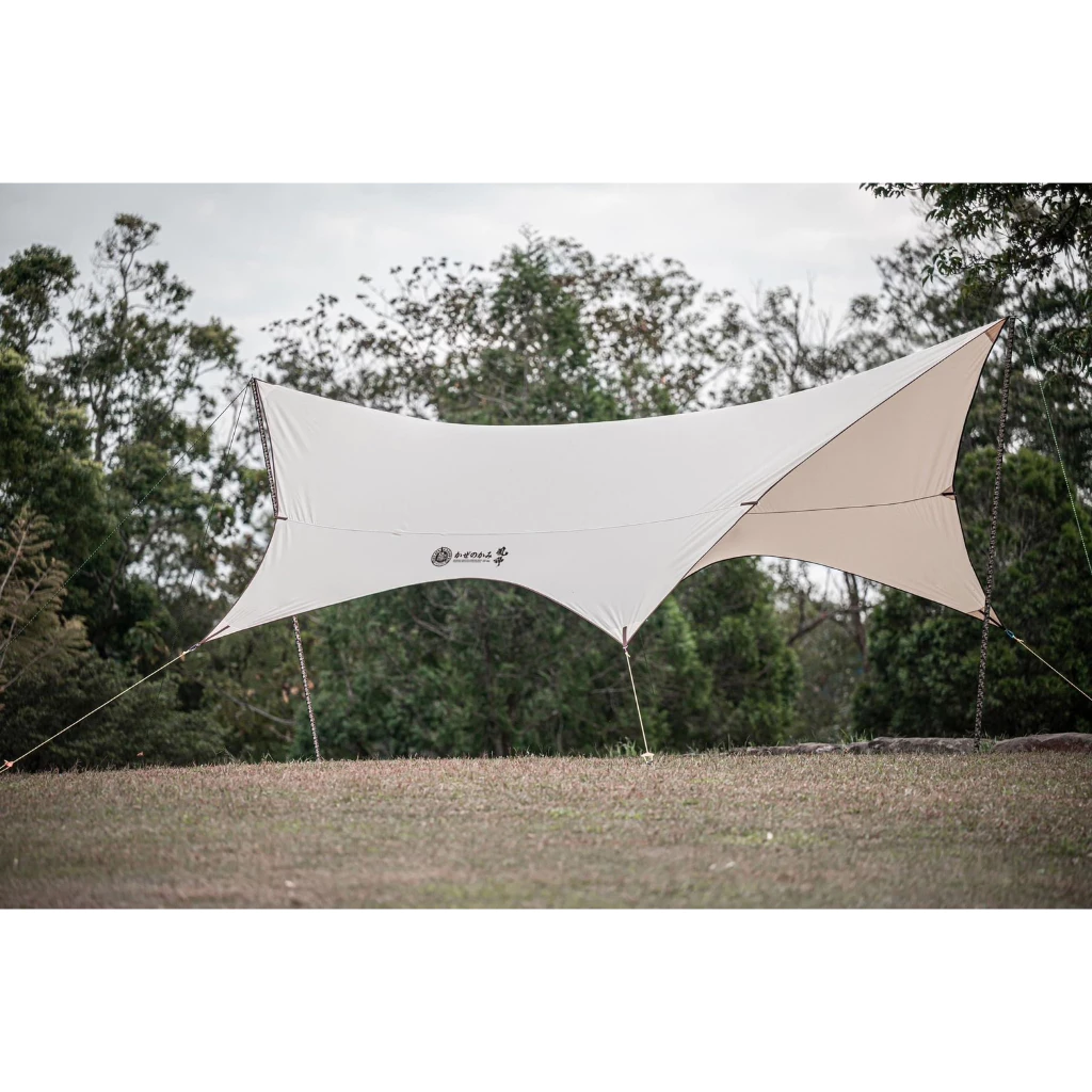 【綠色工場】TKS T/C蝶形天幕-風神(FUJIN) 米色/沙色遮陽 炊事 露營用天幕 科技棉天幕