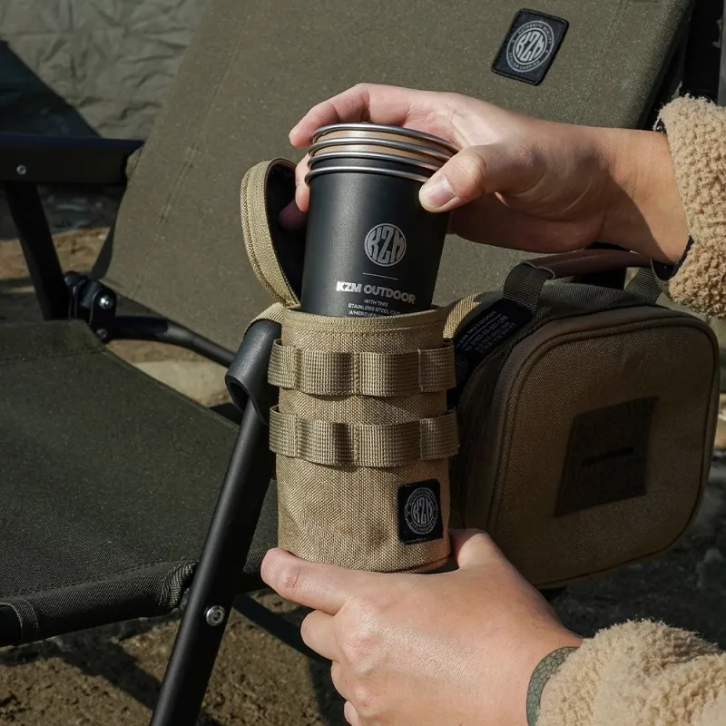 【綠色工場】KAZMI KZM 工業風304不鏽鋼套杯8件組 不鏽鋼杯 酒杯 飲料杯 露營用杯 水杯 附收納袋