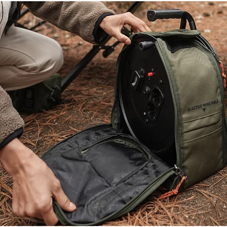 【綠色工場】KAZMI KZM 工業風動力線收納袋 輪座延長線收納袋 手提袋 裝備袋 軍風收納袋 軍綠/黑色/沙色