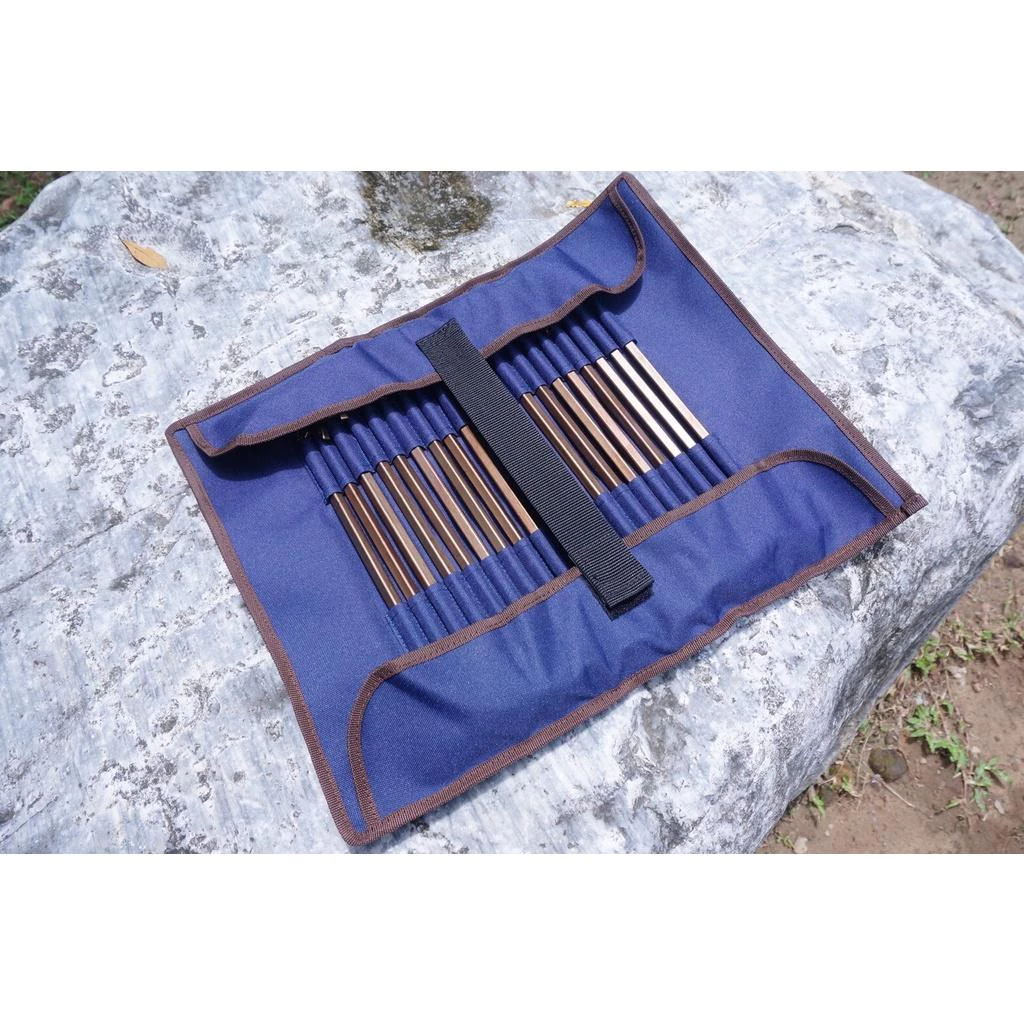 【綠色工場】TKS 捲綑式營釘收納包 營釘袋 台灣製 日本藍 可收納40支營釘 地釘袋 裝備袋 營鎚工具袋 工具包