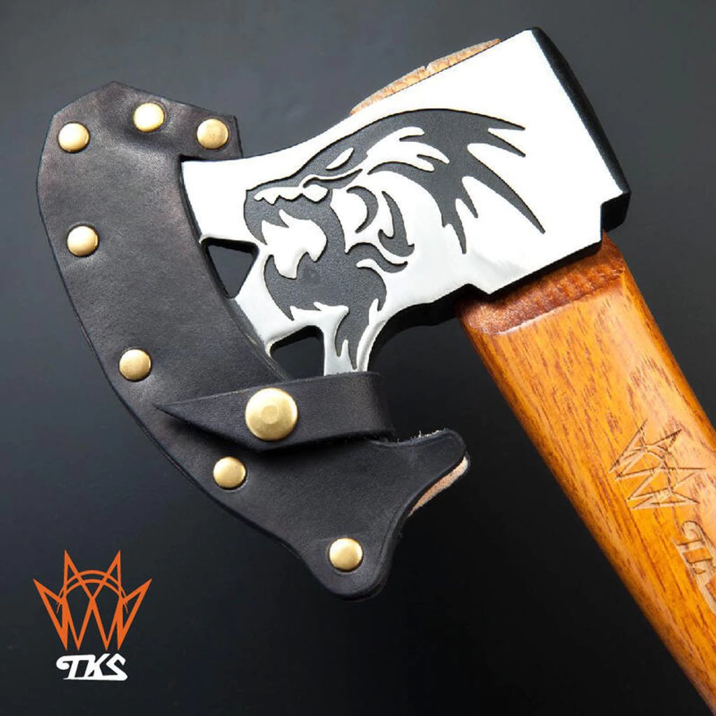 【綠色工場】TKS 野戰狼斧 二代 Pro Wolf 戰斧 斧頭 附保護斧套 山核桃木手柄 露營劈柴 砍柴