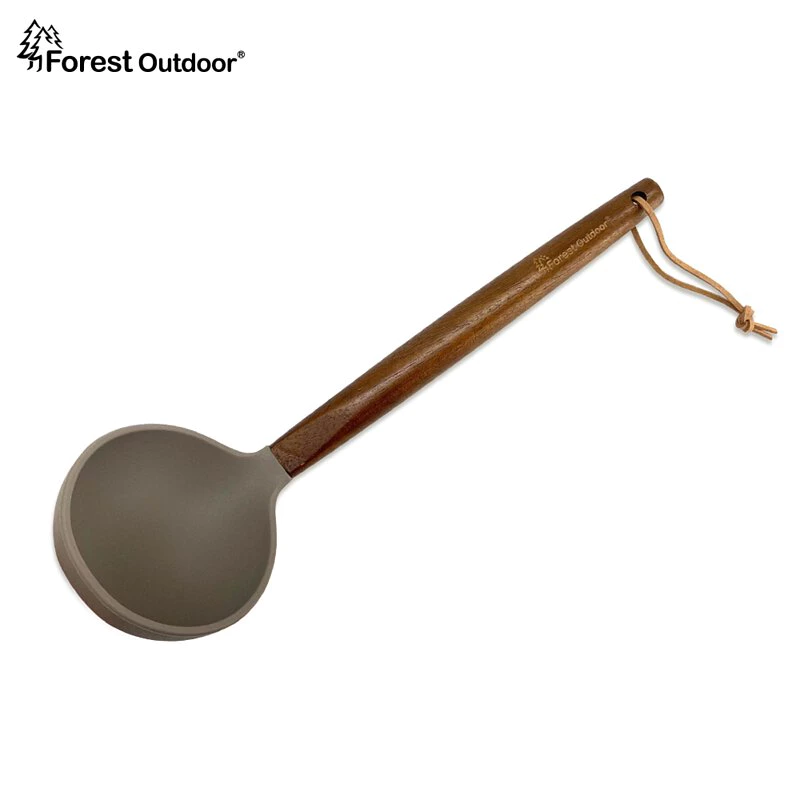 【綠色工場】Forest Outdoor 原木矽膠廚具 湯勺 煎匙 油刷 撈麵勺 露營餐具廚具 食品級矽膠 耐熱耐腐蝕