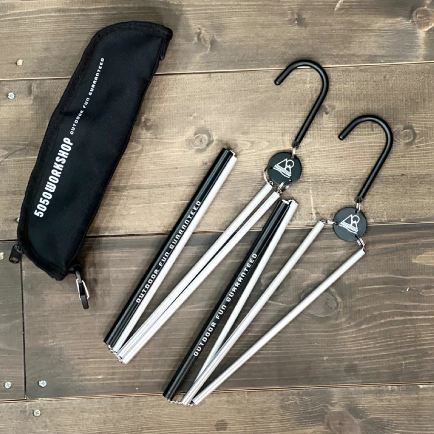 【綠色工場】5050WORKSHOP 旅行衣架2入 TRAVEL HANGER 摺疊衣架 便攜衣架 附收納袋 鋁合金衣架