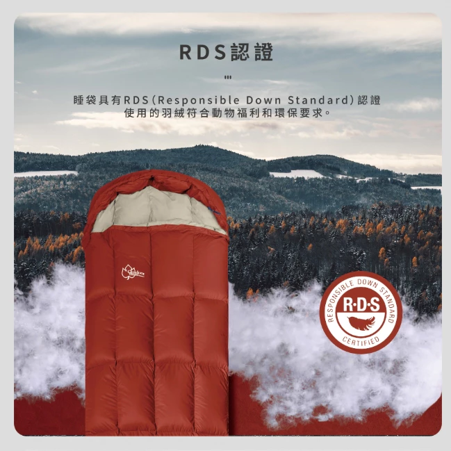 OutdoorBase 天光羽絨睡袋【綠色工場】保暖睡袋 露營睡袋 650FP羽絨 四季睡袋 信封型睡袋