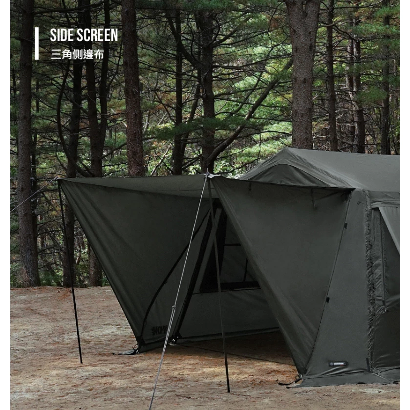 KAZMI KZM OSCAR 工業風奧斯卡4人帳【綠色工場】屋型帳 大川帳 軍綠帳篷 軍風露營 一房一廳 客廳帳