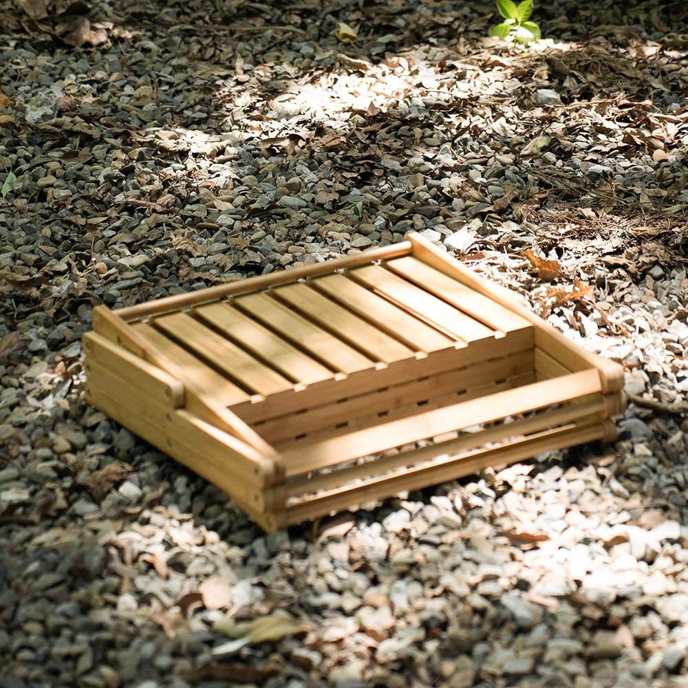 OutdoorBase 竹風戶外層架組【綠色工場】 附精美收納袋 三層架 置物架 掛物架 竹製層架