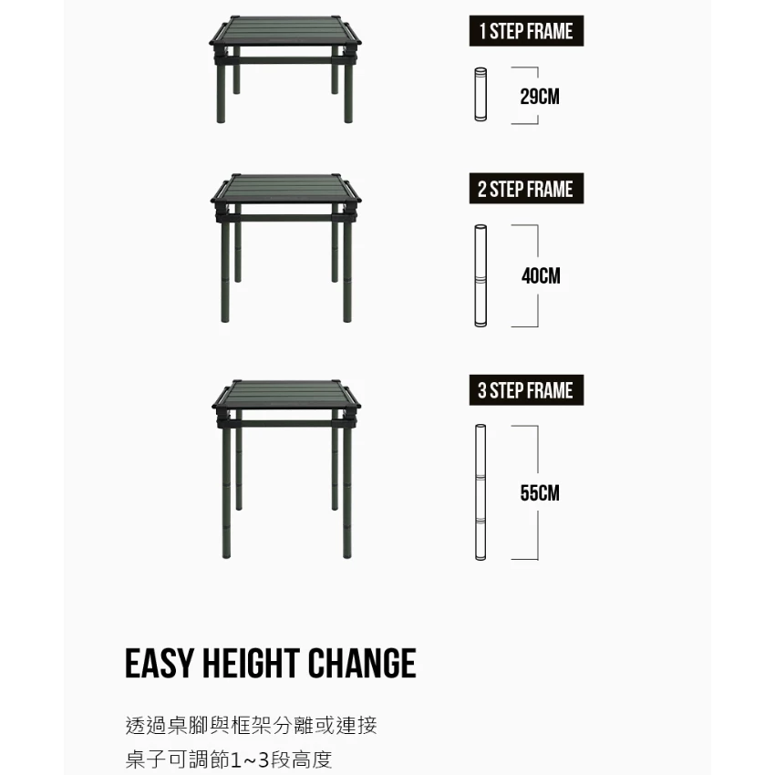 KAZMI KZM 工業風1單位輕量折疊桌【綠色工場】露營桌 IGT桌 一單位可使用 鋁合金桌 摺疊收納
