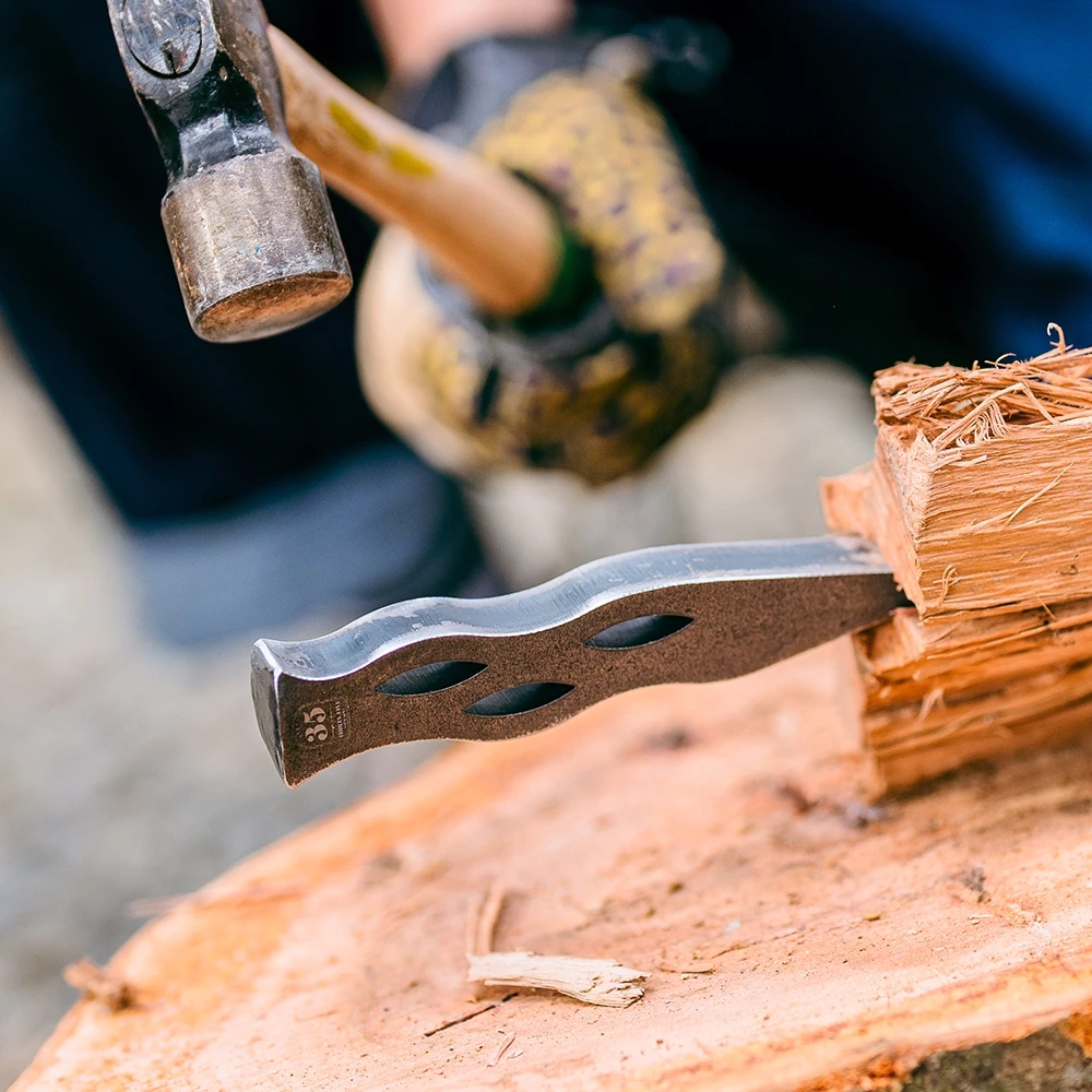 35 Equipment 劈特 【綠色工場】劈柴神器 劈柴分裂鐵刀柴尖 純鋼高硬度 龍眼木/荔枝木 劈柴工具