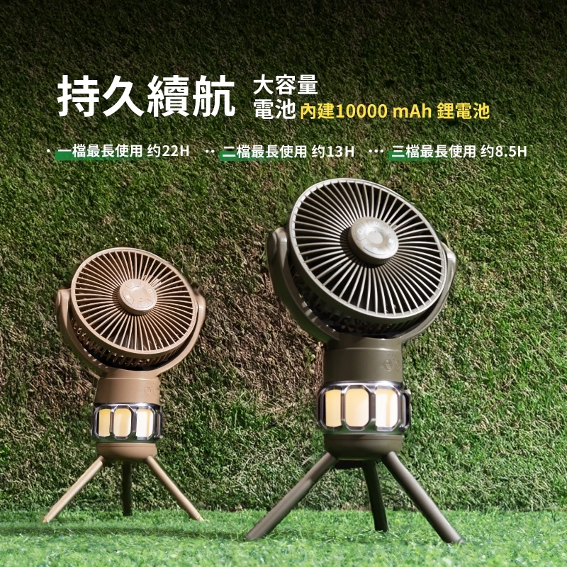 SANSUI 山水 多功能照明風扇【綠色工場】附收納盒 充電式風扇 行動風扇 戶外風扇 桌上型風扇 可擺頭小夜燈 照明