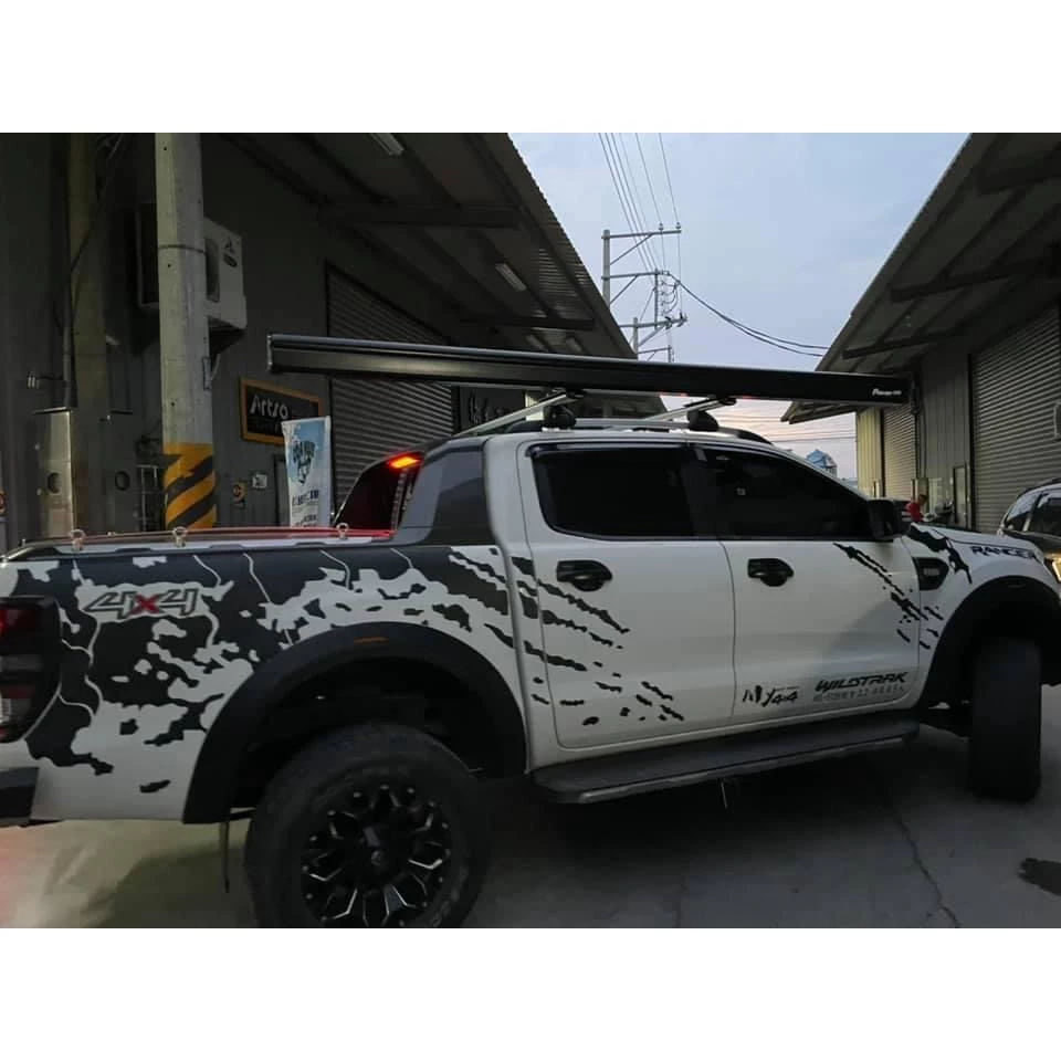 TIMEBOX 黑化版手搖車邊帳【綠色工場】TB-06-3525 搖桿式 手搖車邊帳篷 車邊天幕 客廳帳 天幕帳