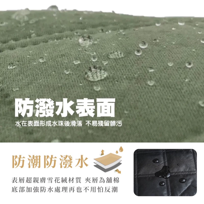 軍風單色元素 加厚舖棉野餐墊【綠色工場】300x300cm 內地墊 防潑水菱格紋地墊 地墊 舒柔墊 防潑水墊