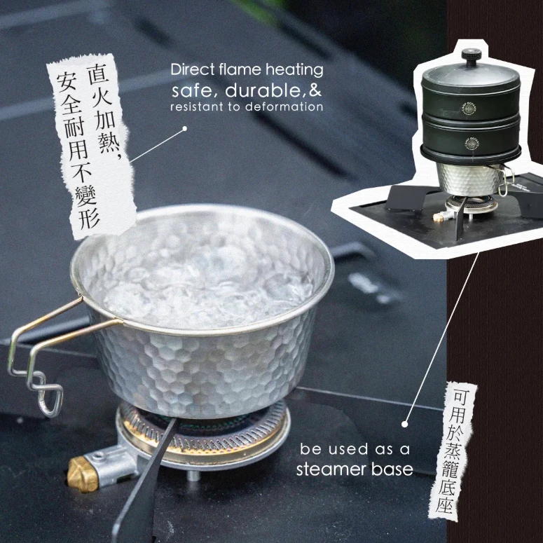 Owl Camp 不鏽鋼錘紋雪拉碗【綠色工場】雪拉杯 露營碗 飯碗/湯碗 不鏽鋼碗 可堆疊 Sierra cup