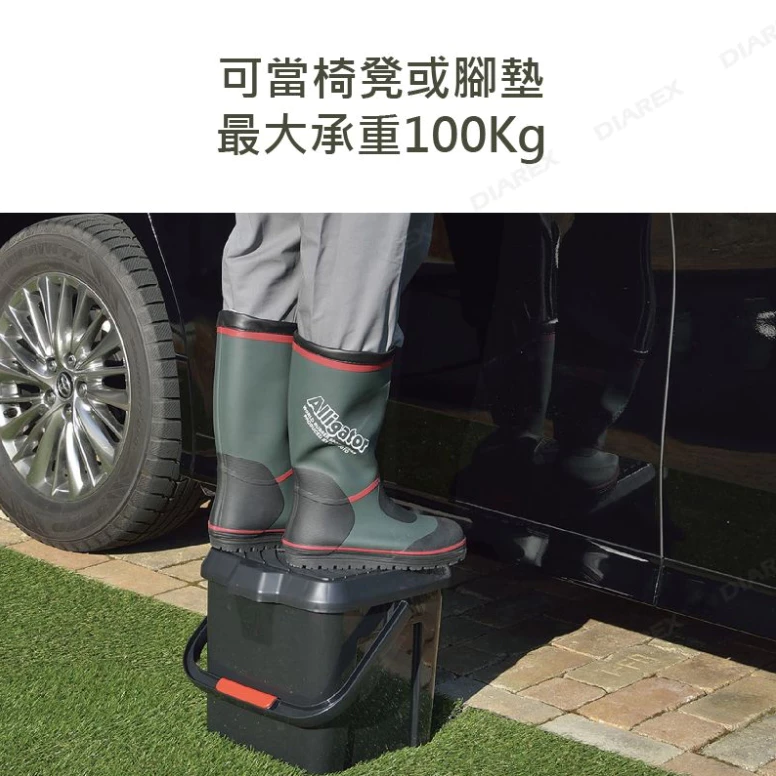 Inomata 戶外多功能桶 17L【綠色工場】日本製 RV桶 收納桶 置物桶 手提桶 洗澡桶 洗車桶 可乘坐