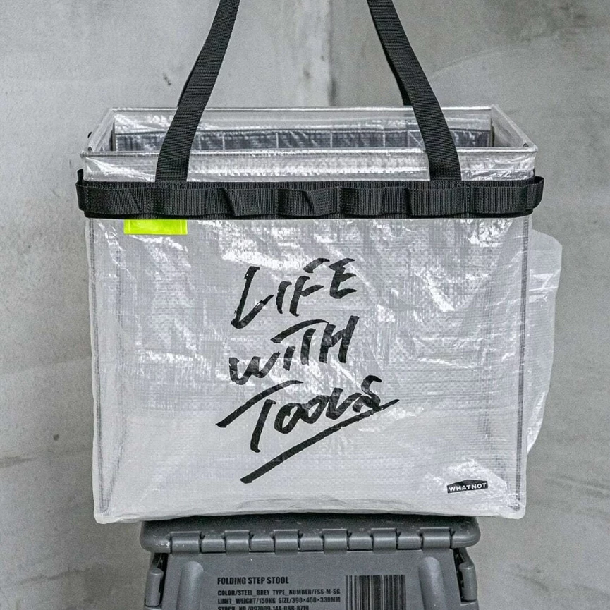 WHATNOT｜摺疊收納提籃【綠色工場】ONE TOUCH BUCKET CLEAR 手提袋 置物袋 裝備袋 收納袋