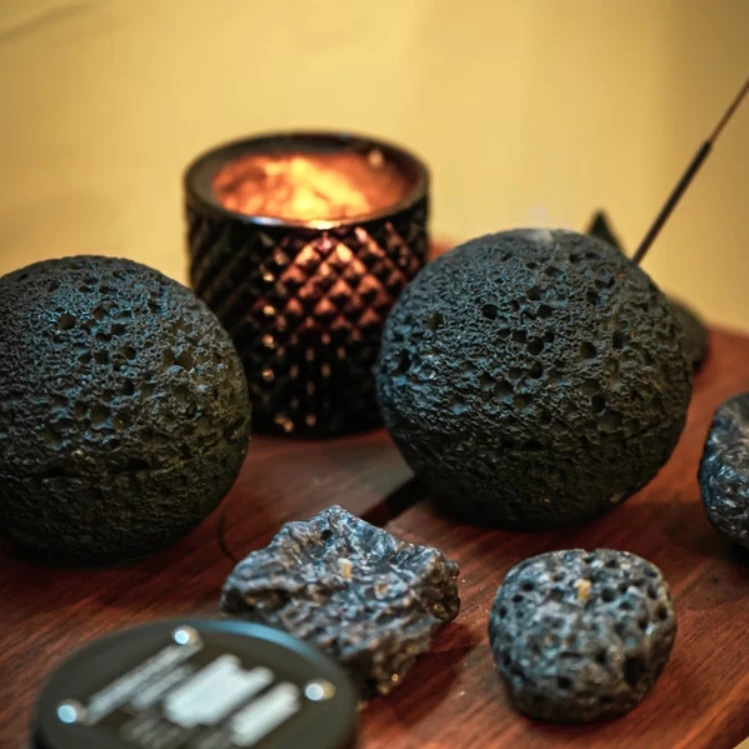 isli works 隕石香座 【綠色工場】含收納袋 線香座 線香台 薰香座 韓國製 陶瓷線香座 風格露營