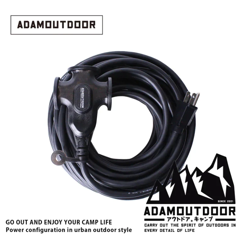 ADAMOUTDOOR｜戶外延長3PIN 動力線【綠色工場】延長線 新安規 露營電線 台灣製 1650W
