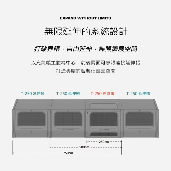 KZM T250充氣帳【綠色工場】氣柱帳 充氣帳篷 6人帳 別墅帳 一房一廳 露營帳篷 自動充氣帳 kazmi