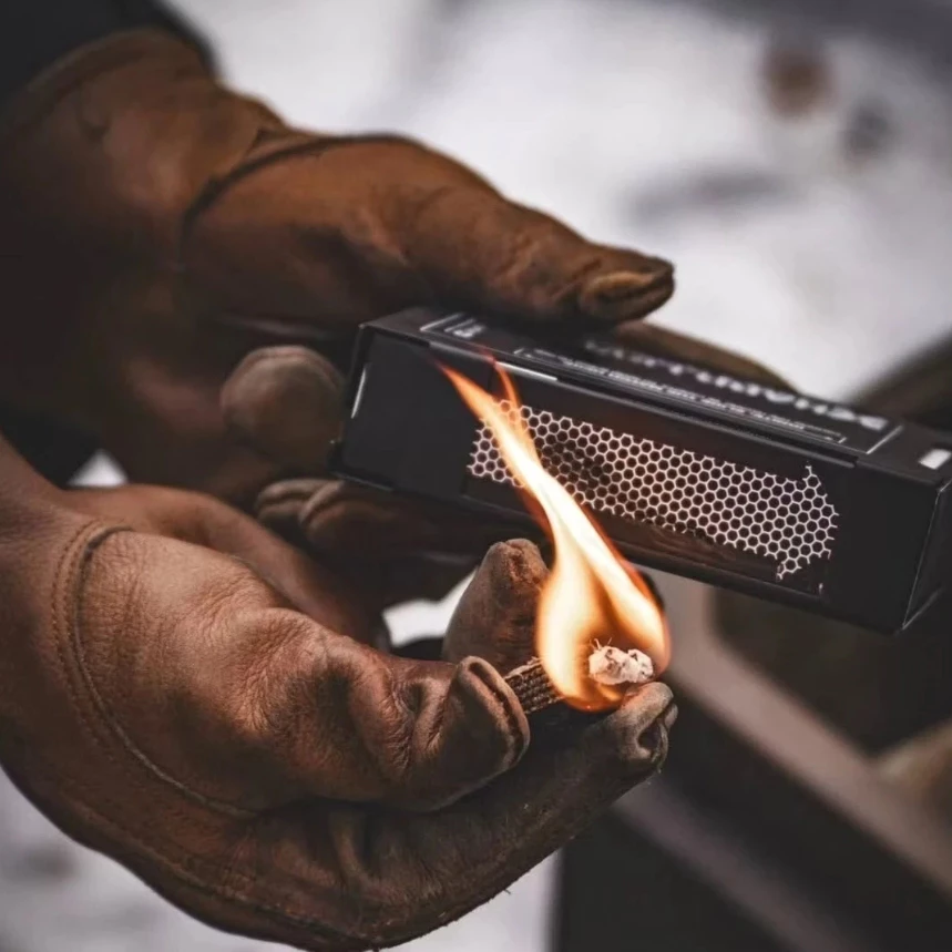 CAMVIL 火柴 / 火柴盒【綠色工場】焚火 火種 燃燒棒 露營火柴 助燃器