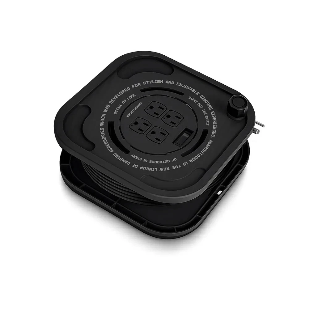 【ADAMOUTDOOR】  15M3PIN一切四座迴旋輪座動力線