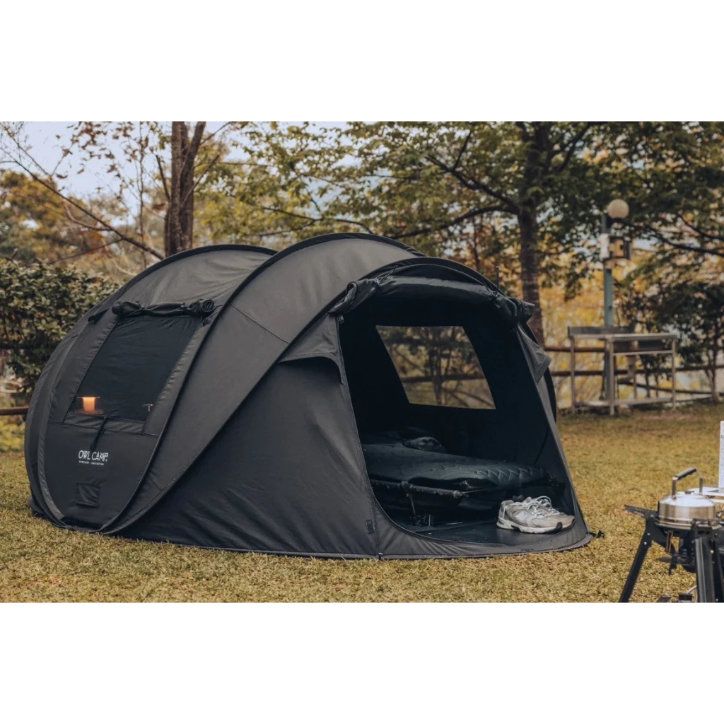 OWL camp ZERO秒拋帳【綠色工場】拋帳 速搭帳 科技棉帳 速開帳篷 秒搭帳 4人帳 輕鬆搭建 黑色/沙色