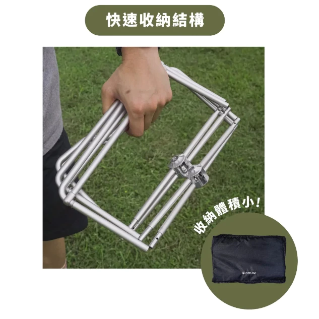 Offline 向量 x 一單位邊桌【綠色工場】X架 IGT單位架 置物架 瀝水架 台灣製 附收納袋 鋁合金製