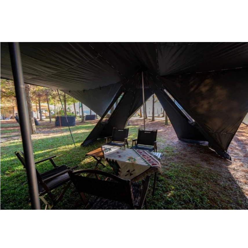 威力屋 47雙峰帳篷【綠色工場】月光銀白 | 黑膠 多人帳篷 四季帳 速搭帳 黑膠帳篷 露營帳篷 印地安帳 露營 戶外