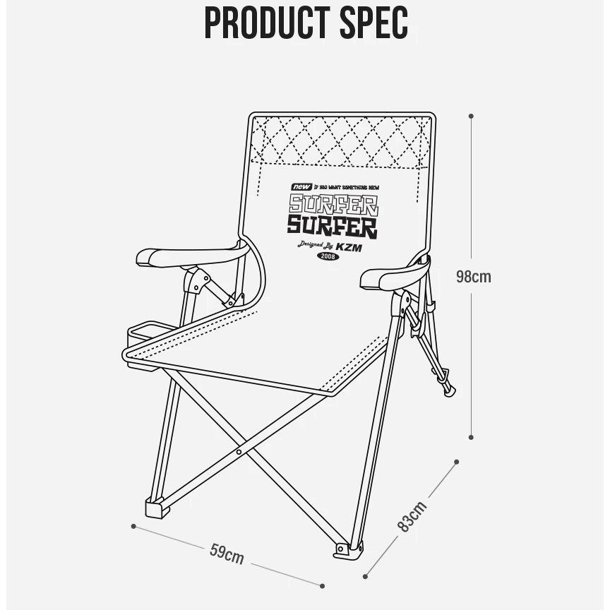 KAZMI KZM 工業風三段可調折疊椅【綠色工場】導演椅 摺疊椅 露營椅 大川椅 附收納袋 椅背可調整