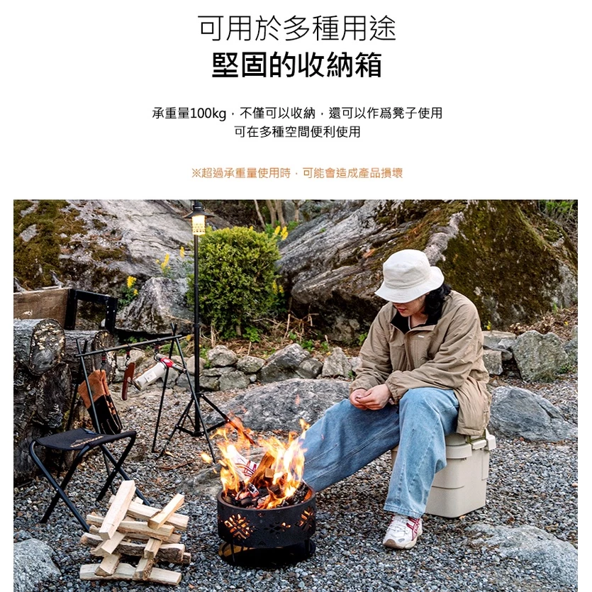 【綠色工場】KAZMI KZM 無印風格 收納箱30L 收納盒 露營收納箱 硬盒 收納櫃 置物箱 (K21T3K06)