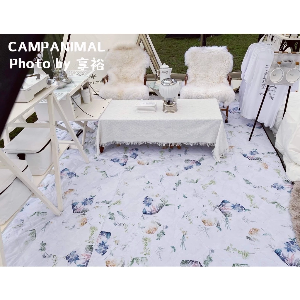 【綠色工場】新色 Campanimal x 品貼聯名 莫蘭迪清新花草地墊 野餐墊 防潮地布 防水墊 帳篷內墊 內地墊