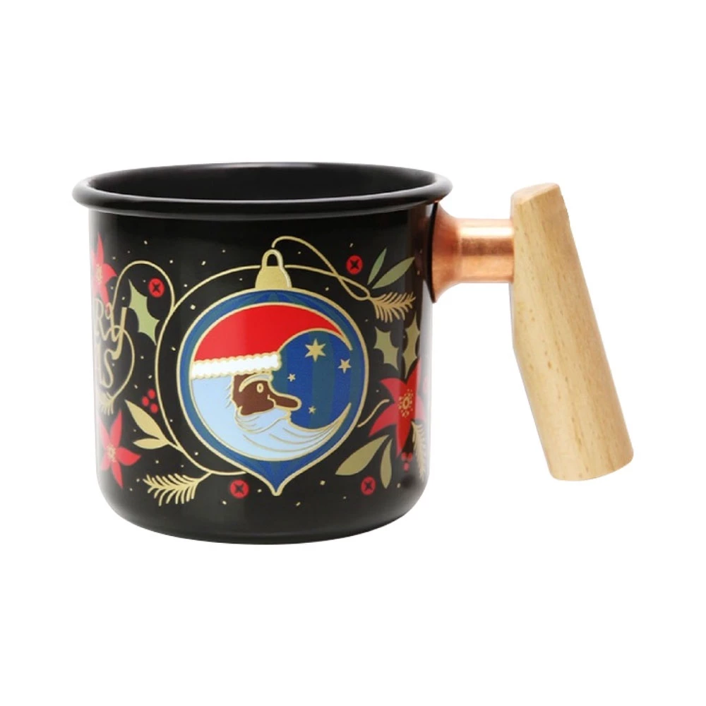 Truvii 聖誕木柄琺瑯/白鐵杯【綠色工場】聖誕限定 感溫變色杯 馬克杯 琺瑯杯 水杯 交換禮物 露營